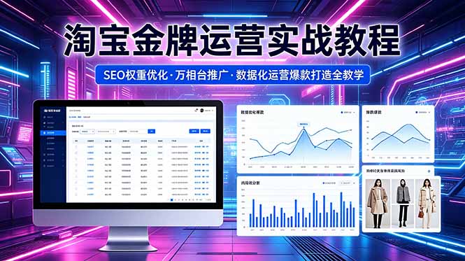 2026 淘宝金牌运营实战教程，SEO权重优化万相台推广，数据化运营爆款打造全教学-云享网创