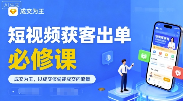 短视频获客出单必修课，成交为王，以成交为导向，直接做能成交的流量-云享网创