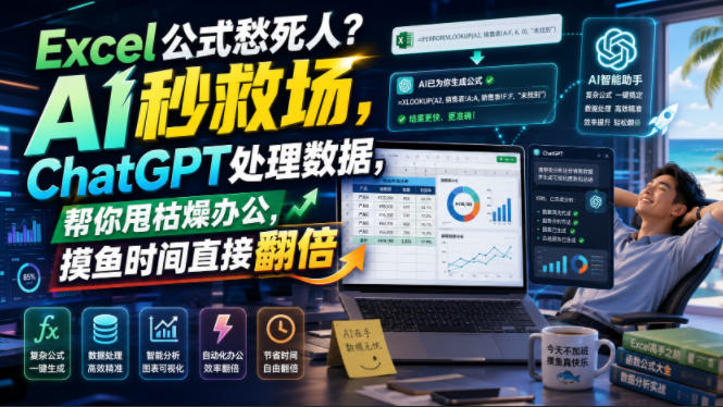 Excel公式愁死人？AI秒救场，ChatGPT处理数据，帮你甩枯燥办公，摸鱼时间直接翻倍【原创双语字幕】-云享网创