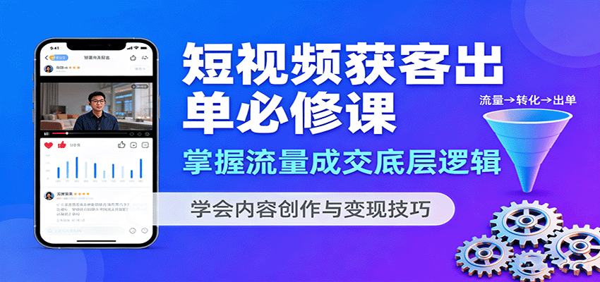 短视频获客出单必修课：掌握流量成交底层逻辑，学会内容创作与变现技巧-云享网创