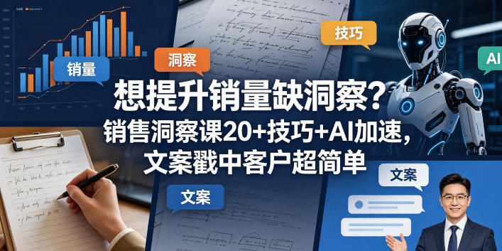 想提升销量缺洞察？销售洞察课20+技巧+AI加速，文案戳中客户超简单【原创双语字幕】-云享网创