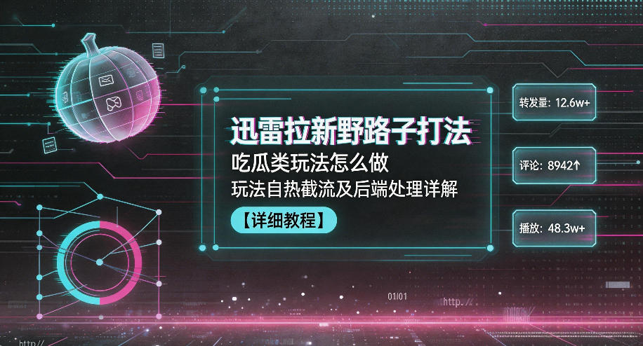 迅雷拉新野路子打法，吃瓜类玩法怎么做，玩法自热截流及后端处理详解-云享网创