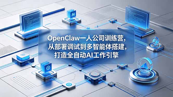 OpenClaw 一人公司训练营，从部署调试到多智能体搭建，打造全自动 AI 工作引擎-云享网创
