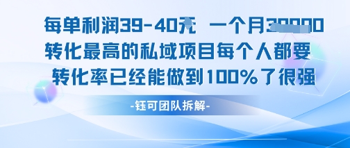 每单利润40一个月7k+转化最高的私域项目，每个人都要的产品转化率已经能做到100%-云享网创