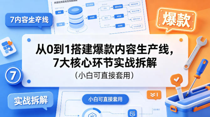 从0到1搭建爆款内容生产线，7大核心环节实战拆解(小白可直接套用)-云享网创