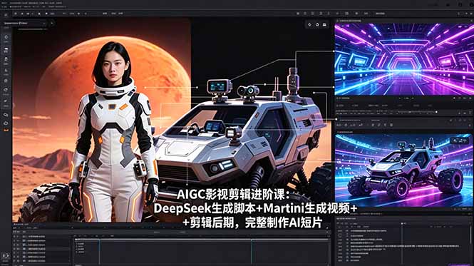 AIGC影视剪辑进阶课：DeepSeek生成脚本+Martini生成视频+剪辑后期，完整制作AI短片-云享网创