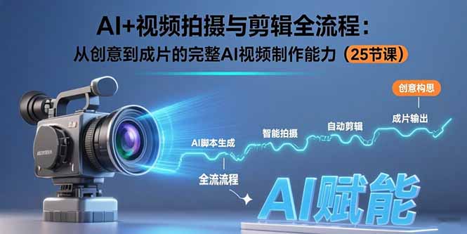 AI+视频拍摄与剪辑全流程：从创意到成片的完整AI视频制作能力(25节课-云享网创