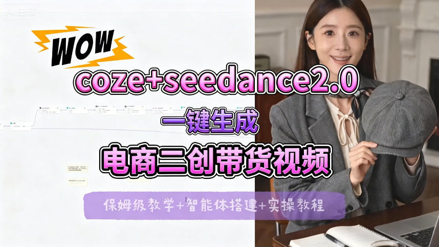 【Coze工作流搭建实操教程】seedance2.0+coze一键生成电商二创带货视频，全流程保姆级教学-云享网创