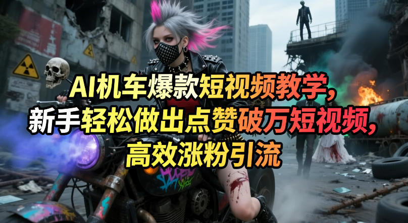 AI机车爆款短视频教学，新手轻松做出点赞破万短视频，高效涨粉引流-云享网创