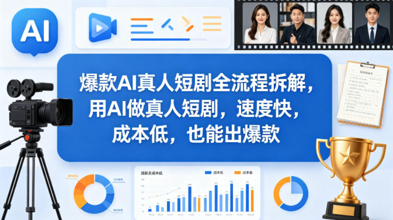爆款AI真人短剧全流程拆解，用AI做真人短剧，速度快，成本低，也能出爆款-云享网创