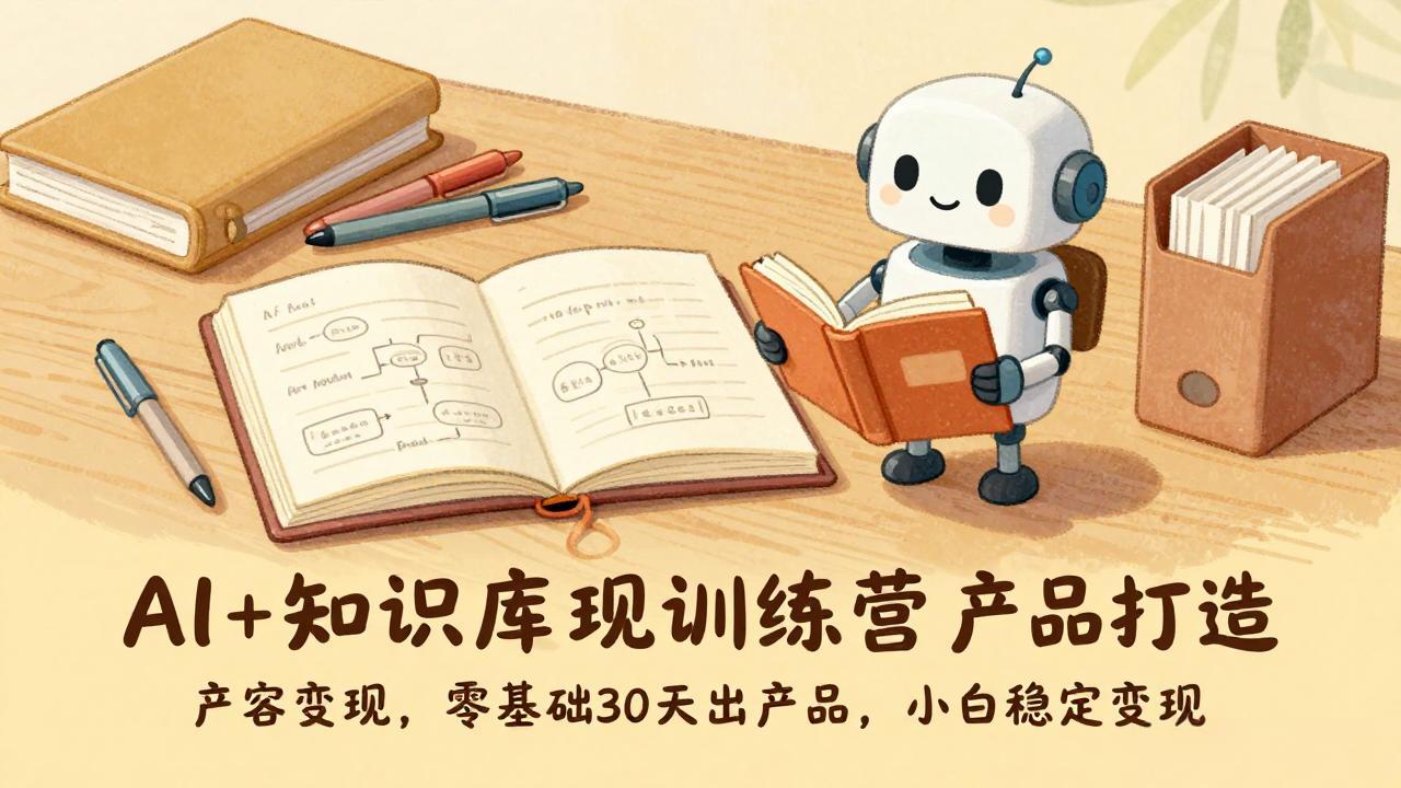 AI+知识库变现训练营，产品打造、内容创作、全平台变现，零基础30天出产品，小白稳定变现-云享网创