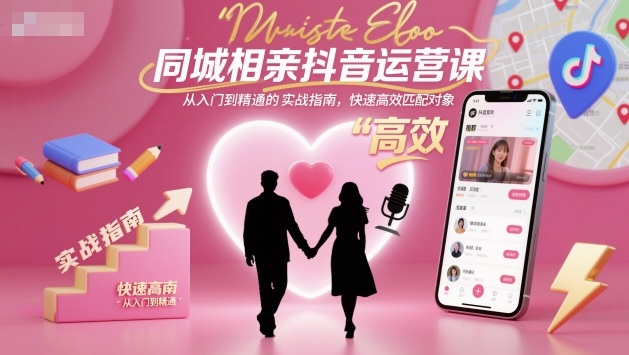 同城相亲抖音运营课，从入门到精通的实战指南，快速高效匹配对象-云享网创
