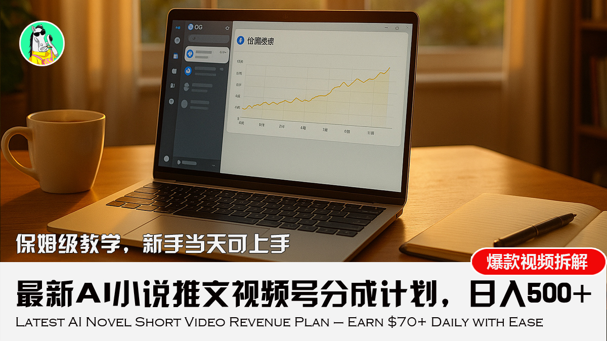 最新AI小说推文视频号分成计划，新手小白也能当天日入500+教程-云享网创