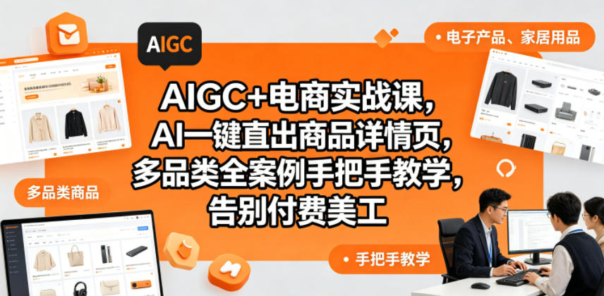 AIGC+电商实战课，AI一键直出商品详情页，多品类全案例手把手教学，告别付费美工(更新)-云享网创