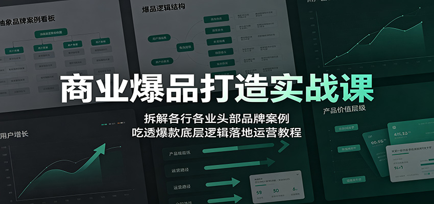 商业爆品打造实战课：拆解各行各业头部品牌案例，吃透爆款底层逻辑落地运营教程-云享网创