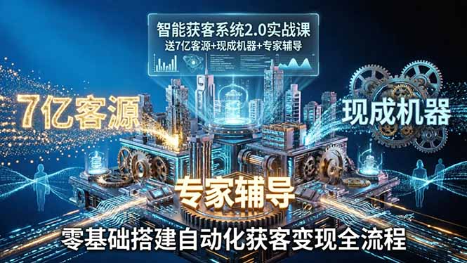 智能获客系统2.0实战课：送7亿客源+现成机器+专家辅导，零基础搭建自动化获客变现全流程-云享网创