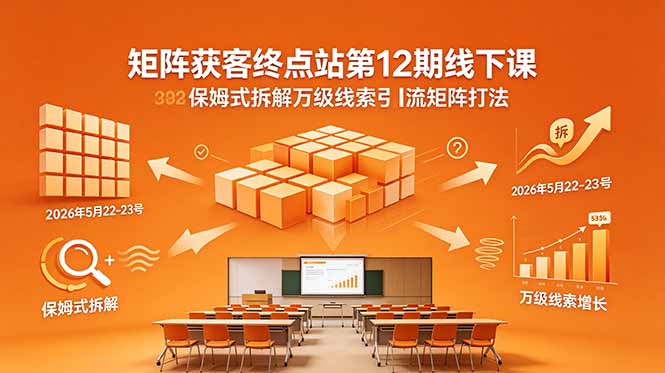 矩阵获客终点站第12期线下课 2026年5月22-23号 保姆式拆解万级线索引流矩阵打法-云享网创