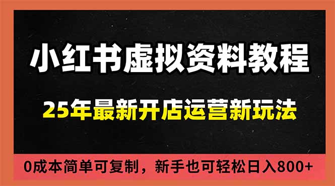 小红书虚拟资料项目:最新搜索流变现玩法,0成本简单可复制,一人多店打法,新手日入800+-云享网创