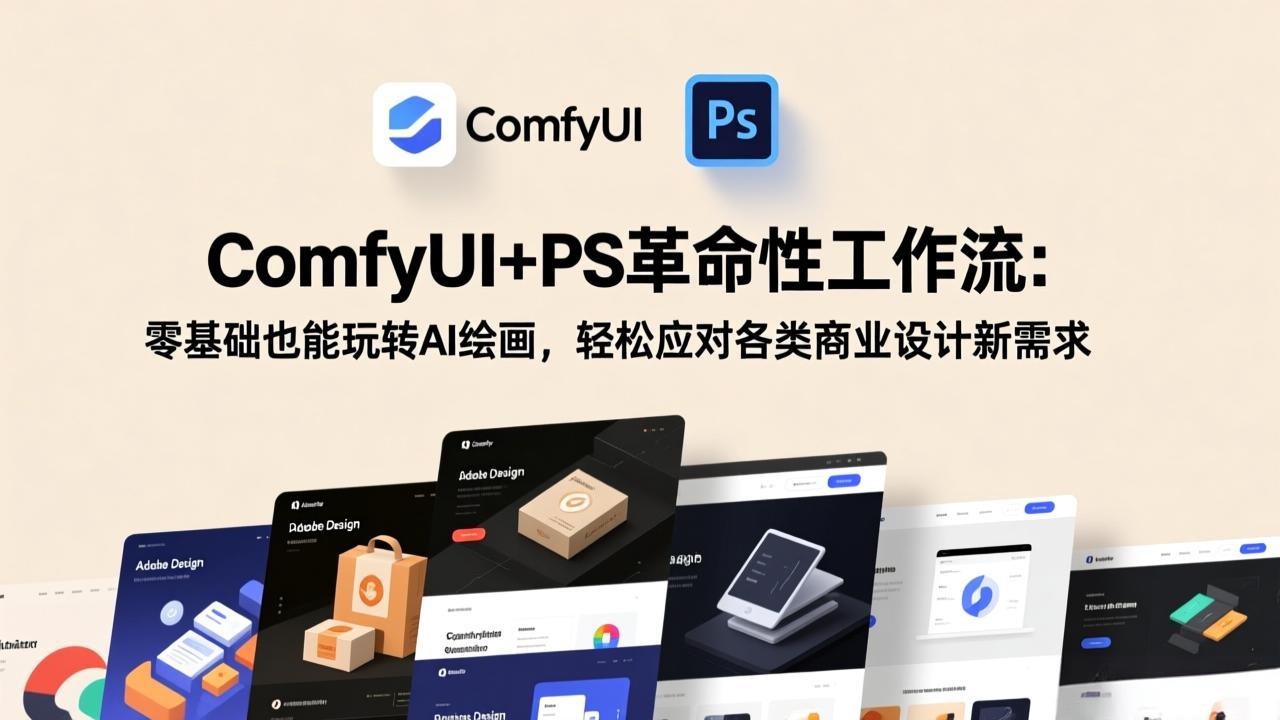 ComfyUI+PS革命性工作流:零基础也能玩转AI绘画,轻松应对各类商业设计新需求-云享网创