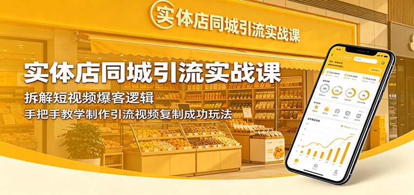 实体店同城引流实战课：拆解短视频爆客逻辑，手把手教学制作引流视频复制成功玩法-云享网创