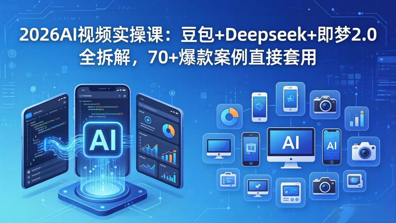 2026AI视频实操课：豆包+Deepseek+即梦2.0全拆解，70+爆款案例直接套用-云享网创