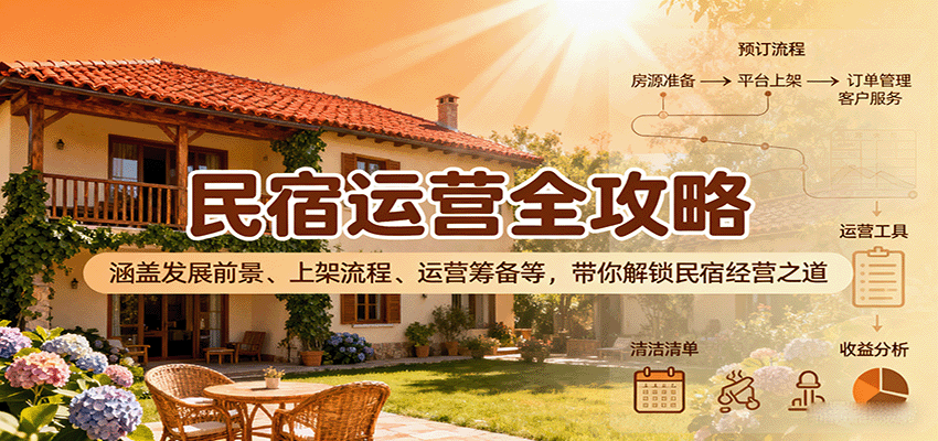 民宿运营全攻略：涵盖发展前景、上架流程、运营筹备等，带你解锁民宿经营之道-云享网创