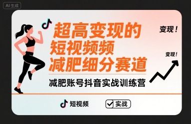 超高变现的短视频减肥细分赛道，减肥账号抖音实战训练营-云享网创