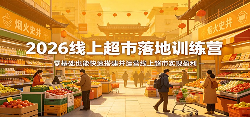 2026线上超市落地训练营,零基础也能快速搭建并运营线上超市实现盈利-云享网创