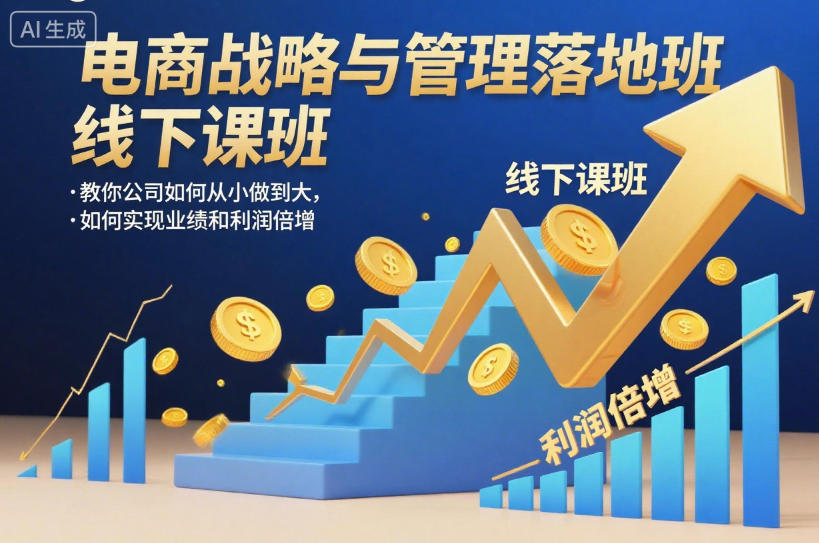 电商战略与管理落地班线下课,教你公司如何从小做到大,如何实现业绩和利润倍增【录音】-云享网创