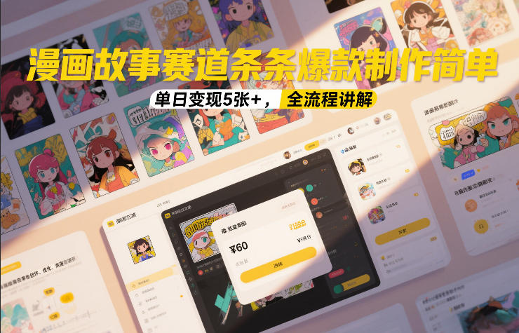 漫画故事赛道条条爆款制作简单，单日变现5张+，全流程讲解-云享网创