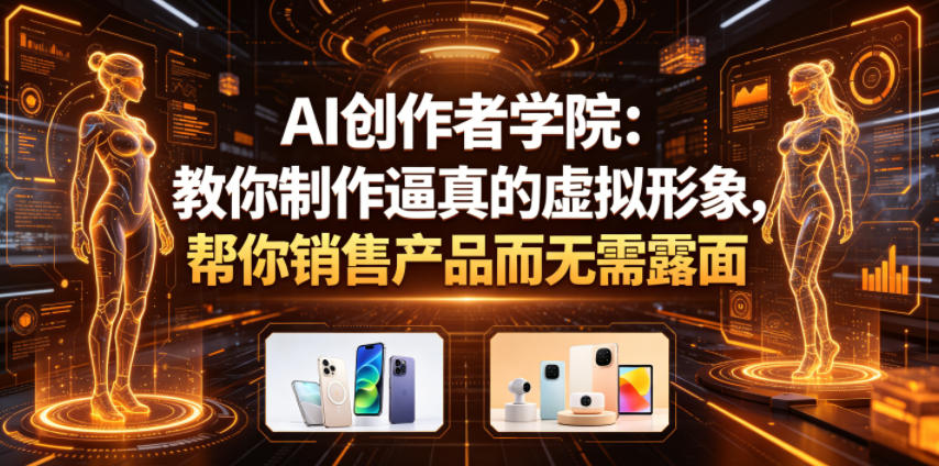 AI创作者学院：教你制作逼真的虚拟形象，帮你销售产品而无需露面【原创双语字幕】-云享网创