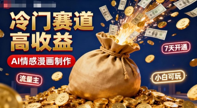 公众号冷门赛道,用AI做情感漫画,7天开通流量主,操作简单,小白可玩-云享网创