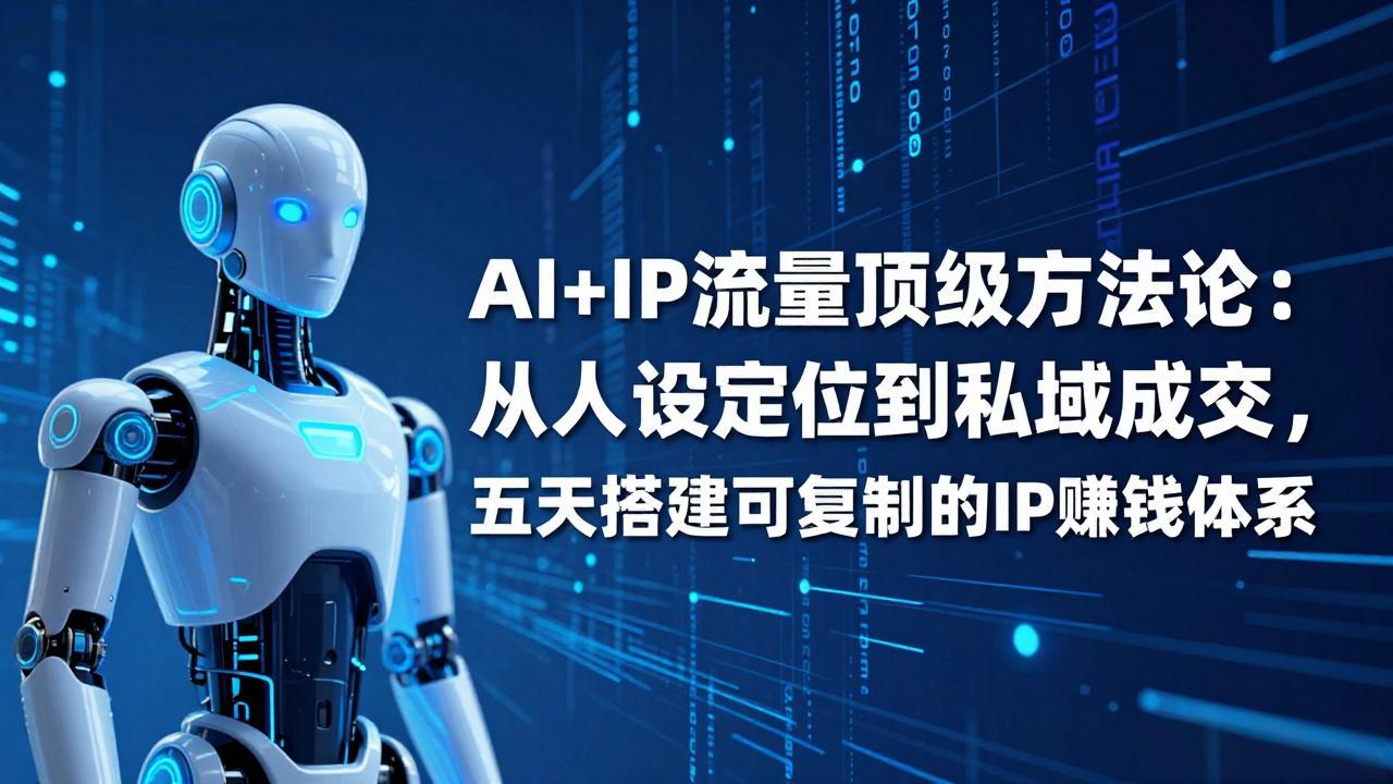 AI+IP顶级方法论：从人设定位到私域成交，五天搭建可复制的IP赚钱体系-云享网创
