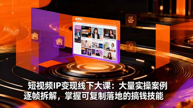 短视频IP变现线下大课:大量实操案例逐帧拆解,掌握可复制落地的搞钱技能-云享网创