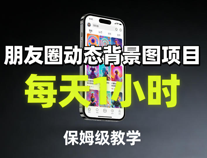 朋友圈动态背景图项目，每天1小时，保姆级教学-云享网创