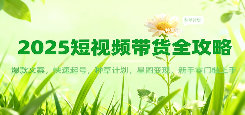 2025短视频带货全攻略：爆款文案，快速起号，种草计划，星图变现，新手零门槛上手-云享网创