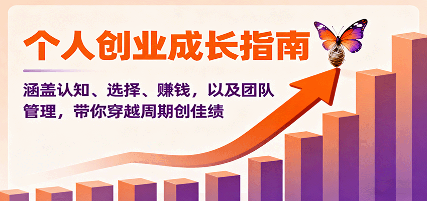 个人创业成长指南:涵盖认知、选择、赚钱,以及团队管理,带你穿越周期创佳绩-云享网创