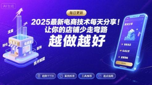 2025最新电商技术每天分享，让你的店铺少走弯路，越做越好(更新26年01月)-云享网创