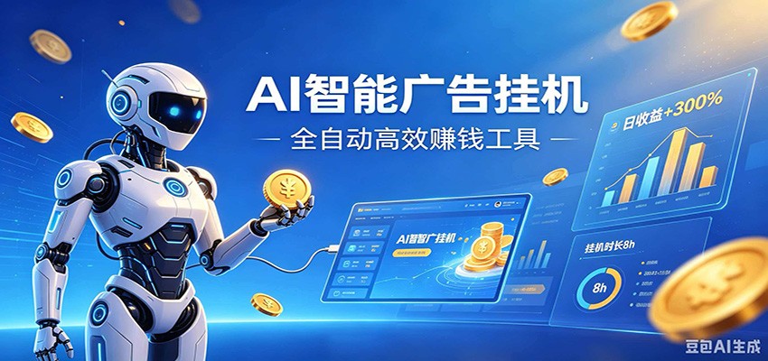 AI智能广告挂机，小白轻松上手，在家自动赚收益-云享网创
