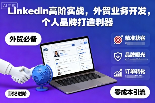Linkedin高阶实战,外贸业务开发,个人品牌打造利器-云享网创