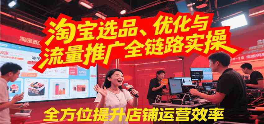 淘宝选品、优化与流量推广全链路实操，全面提升店铺运营效率-云享网创