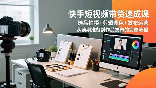快手短视频带货速成课,选品拍摄+剪辑调色+发布运营,从前期准备到作品发布的完整流程-云享网创