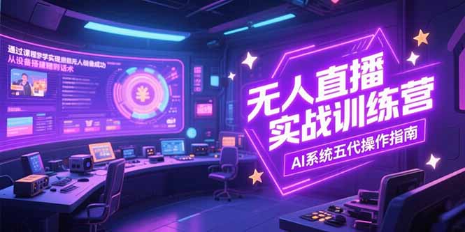 无人直播实操训练营，从设备搭建到话术，AI系统五代操作指南(7月更新-云享网创