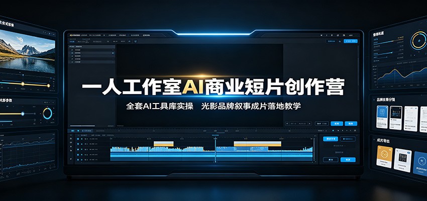 一人工作室AI商业短片创作营:全套AI工具库实操,光影品牌叙事成片落地教学-云享网创