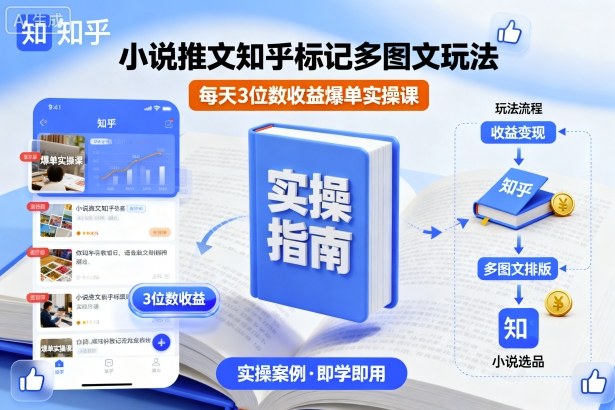 小说推文知乎标记多图文玩法,每天3位数收益爆单实操课-云享网创