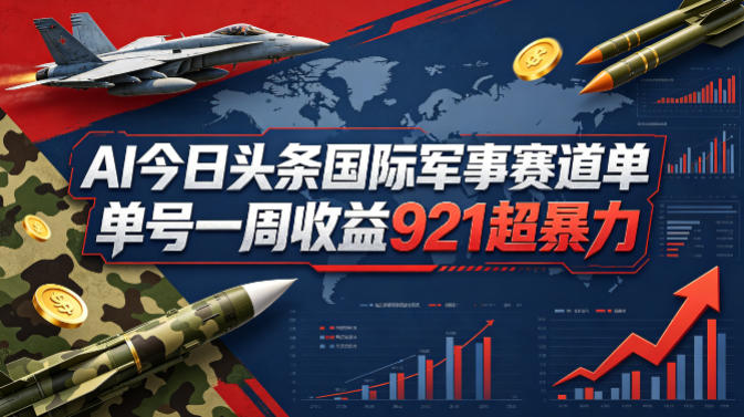 AI今日头条国际军事赛道,单号一周收益921,超暴力-云享网创