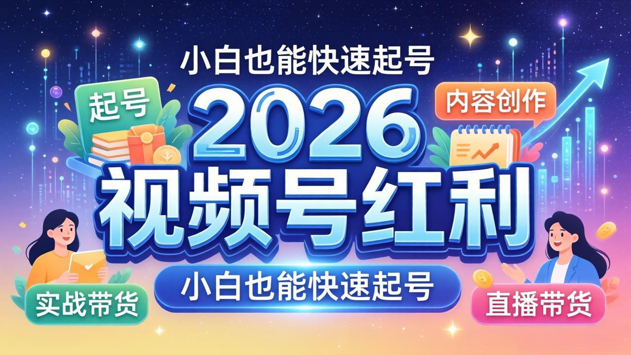 2026视频号红利实战营，大佬亲授起号、内容、直播、IP、投流、私域、矩阵全套落地打法-云享网创