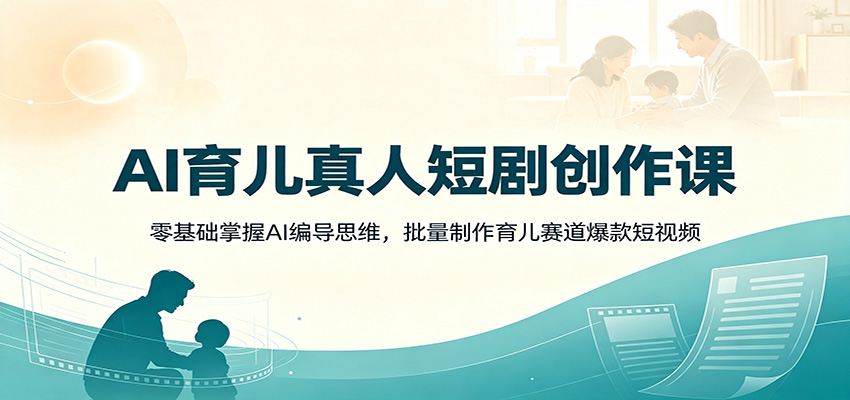 AI育儿真人短剧创作课:零基础掌握AI编导思维,批量制作育儿赛道爆款短视频-云享网创