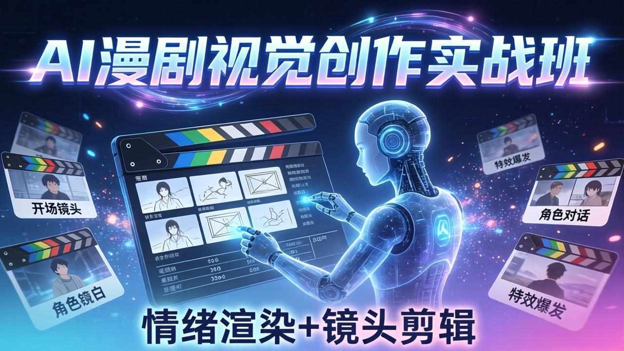 AI漫剧视觉导演思维实战班，从脚本到成片全掌握，分镜设计情绪渲染一站学会-云享网创