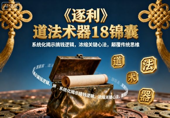 《逐利》道法术器18锦囊,系统化揭示搞钱逻辑,浓缩关键心法,颠覆传统思维(更新)-云享网创